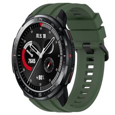 For Honor Watch GS Pro Set di cinturini sportivi in silicone tinta unita lunghi e corti (verde scuro)