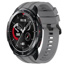 For Honor Watch GS Pro Set di cinturini sportivi in silicone tinta unita lunghi e corti (grigio)