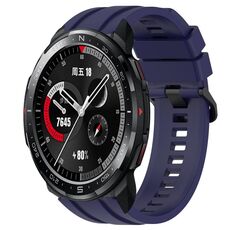 For Honor Watch GS Pro Set di cinturini sportivi in silicone tinta unita lunghi e corti (blu notte)