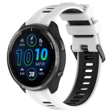 Per Garmin Forerunner 965 Cinturino sportivo in silicone bicolore (bianco + nero)