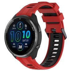 Per Garmin Forerunner 965 Cinturino sportivo in silicone bicolore (rosso + nero)