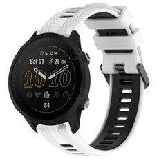 Per Garmin Forerunner 955 Cinturino sportivo in silicone bicolore (bianco + nero)