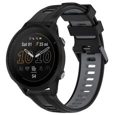 Per Garmin Forerunner 955 Cinturino sportivo in silicone bicolore (nero + grigio)