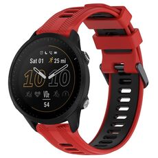 Per Garmin Forerunner 955 Cinturino sportivo in silicone bicolore (rosso + nero)