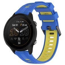 Per Garmin Forerunner 955 Cinturino sportivo in silicone bicolore (blu + giallo)