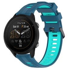 Per Garmin Forerunner 955 Cinturino sportivo in silicone bicolore (blu + verde acqua)