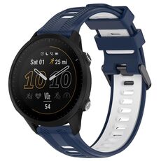 Per Garmin Forerunner 955 Cinturino sportivo in silicone bicolore (blu notte + bianco)