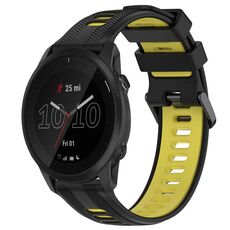 Per Garmin Forerunner 945 Cinturino sportivo in silicone bicolore (nero + giallo)