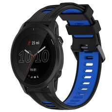 Per Garmin Forerunner 945 Cinturino sportivo in silicone bicolore (nero + blu)