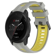 Per Garmin Forerunner 945 Cinturino sportivo in silicone bicolore (grigio + giallo)