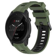 Per Garmin Forerunner 945 Cinturino sportivo in silicone bicolore (verde militare + nero)