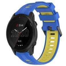 Per Garmin Forerunner 945 Cinturino sportivo in silicone bicolore (blu + giallo)