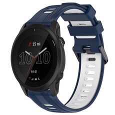 Per Garmin Forerunner 945 Cinturino sportivo in silicone bicolore (blu notte + bianco)