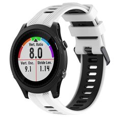 Per Garmin Forerunner 935 Cinturino sportivo in silicone bicolore (bianco + nero)