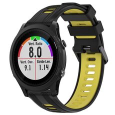 Per Garmin Forerunner 935 Cinturino sportivo in silicone bicolore (nero + giallo)