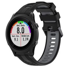Per Garmin Forerunner 935 Cinturino sportivo in silicone bicolore (nero + grigio)