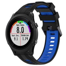Per Garmin Forerunner 935 Cinturino sportivo in silicone bicolore (nero + blu)
