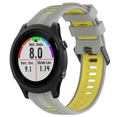 Per Garmin Forerunner 935 Cinturino sportivo in silicone bicolore (grigio + giallo)