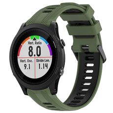 Per Garmin Forerunner 935 Cinturino sportivo in silicone bicolore (verde militare + nero)