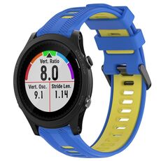 Per Garmin Forerunner 935 Cinturino sportivo in silicone bicolore (blu + giallo)