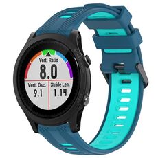 Per Garmin Forerunner 935 Cinturino sportivo in silicone bicolore (blu + verde acqua)