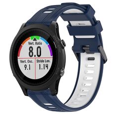 Per Garmin Forerunner 935 Cinturino sportivo in silicone bicolore (blu notte + bianco)