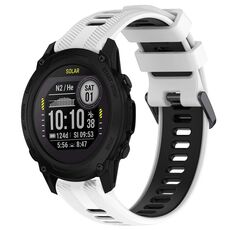 Per Garmin Descent G1 Cinturino sportivo in silicone bicolore (bianco + nero)