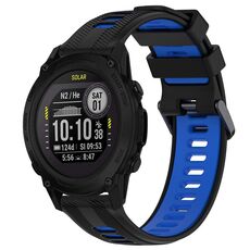 Per Garmin Descent G1 Cinturino sportivo in silicone bicolore (nero + blu)
