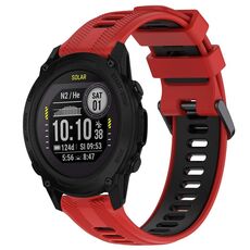 Per Garmin Descent G1 Cinturino sportivo in silicone bicolore (rosso + nero)