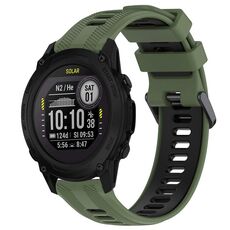 Per Garmin Descent G1 Cinturino sportivo in silicone bicolore (verde militare + nero)
