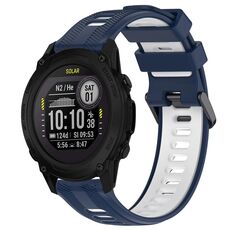 Per Garmin Descent G1 Cinturino sportivo in silicone bicolore (blu notte + bianco)