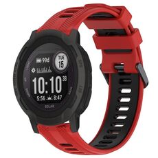 Per Garmin Instinct 2 Solar Sports cinturino in silicone bicolore (rosso + nero)