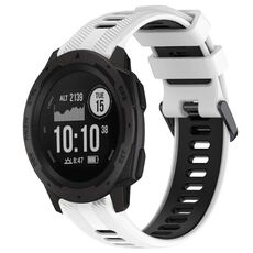 Per Garmin Instinct Sports cinturino in silicone bicolore (bianco + nero)