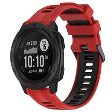 Per Garmin Instinct Sports cinturino in silicone bicolore (rosso + nero)