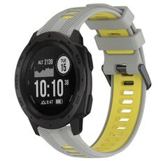 Per Garmin Instinct Sports cinturino in silicone bicolore (grigio + giallo)