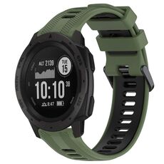 Per Garmin Instinct Sports cinturino in silicone bicolore (verde militare + nero)