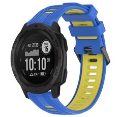Per Garmin Instinct Sports cinturino in silicone bicolore (blu + giallo)