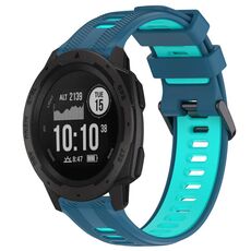 Per Garmin Instinct Sports cinturino in silicone bicolore (blu + verde acqua)