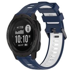 Per Garmin Instinct Sports cinturino in silicone bicolore (blu notte + bianco)