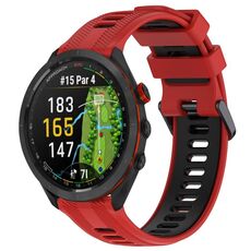 Per Garmin Approach S70 47mm Cinturino sportivo in silicone bicolore (rosso + nero)