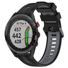 Per Garmin Approach S62 Cinturino sportivo in silicone bicolore (nero + grigio)