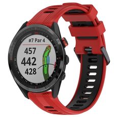 Per Garmin Approach S62 Cinturino sportivo in silicone bicolore (rosso + nero)