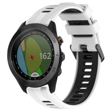 Per Garmin Approach S60 Cinturino sportivo in silicone bicolore (bianco + nero)