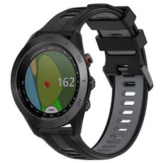 Per Garmin Approach S60 Cinturino sportivo in silicone bicolore (nero + grigio)