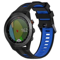 Per Garmin Approach S60 Cinturino sportivo in silicone bicolore (nero + blu)