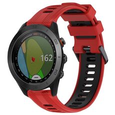 Per Garmin Approach S60 Cinturino sportivo in silicone bicolore (rosso + nero)