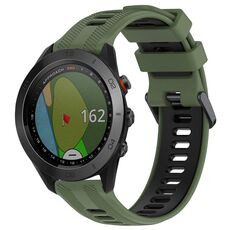 Per Garmin Approach S60 Cinturino sportivo in silicone bicolore (verde militare + nero)