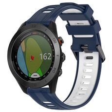 Per Garmin Approach S60 Cinturino sportivo in silicone bicolore (blu notte + bianco)