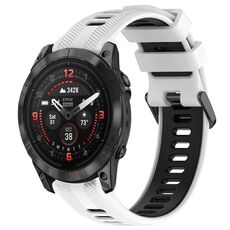 Per Garmin EPIX Pro 47mm Cinturino sportivo in silicone bicolore (bianco + nero)