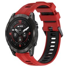Per Garmin EPIX Pro 47mm Cinturino sportivo in silicone bicolore (rosso + nero)